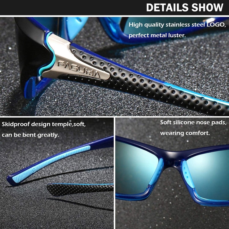 FAGUMA Sports Polarized Sunglasses For Men Cycling Driving Fishing UV400 Protection - Image 5